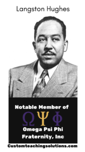 Picture of Langston Hughes who was a member of Omega Psi Phi Fraternity, Inc