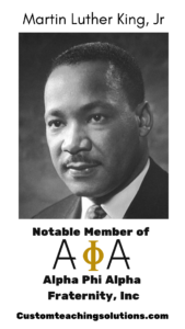 Picture of Martin Luther King, Jr who was a member of Alpha Phi Alpha Fraternity Incorporated.